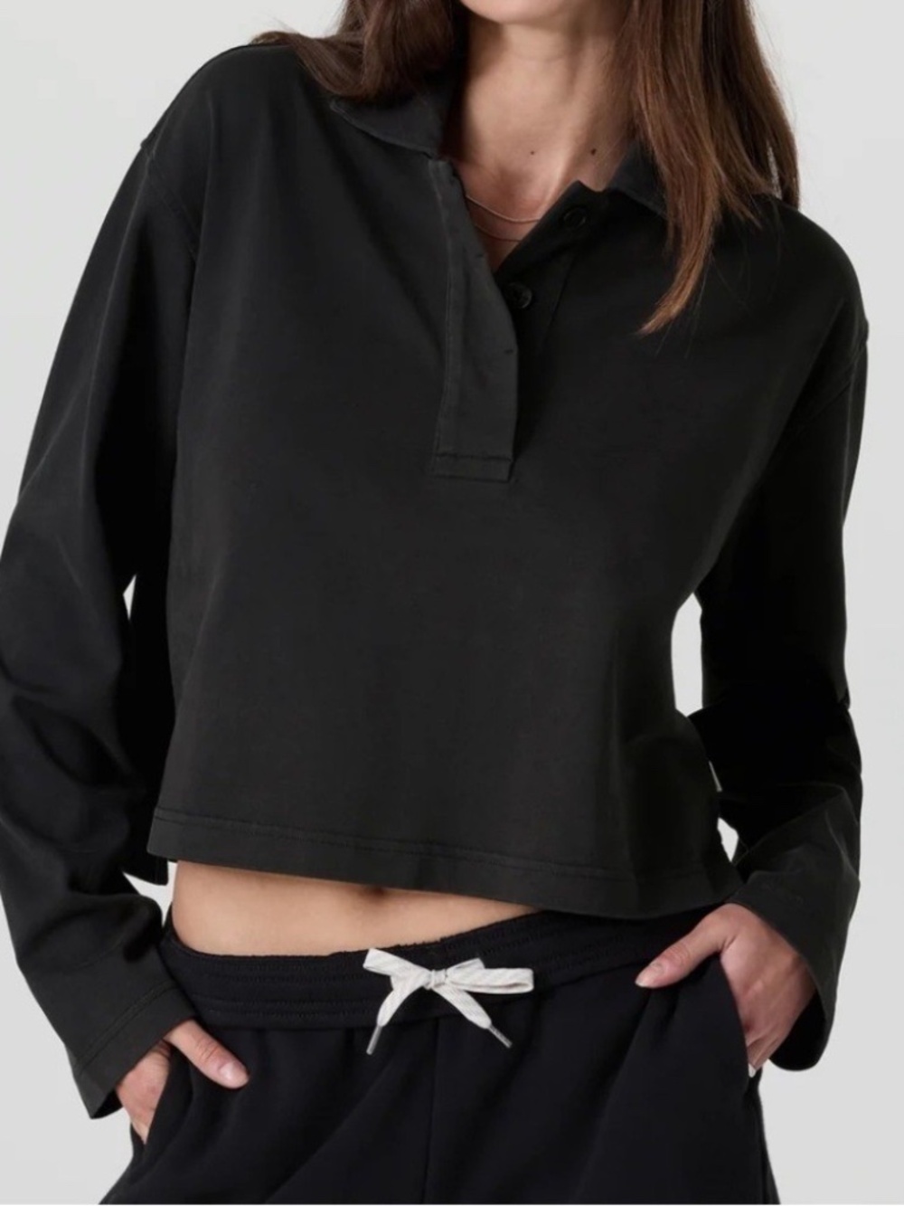 NWT Vuori Mackenzie Rugby Polo Washed Black Women's Small